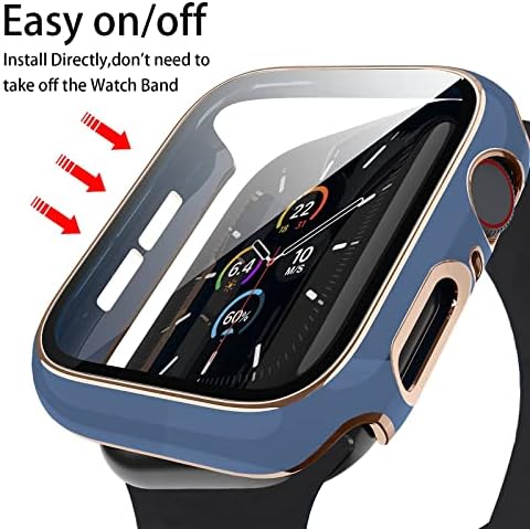 [2023 חדש] yiuyiupi מארז אטום למים תואם ל- Apple Watch Series 7 & Series 8 עם מגן מסך זכוכית מחוסמת, [אנטי-סקרט]